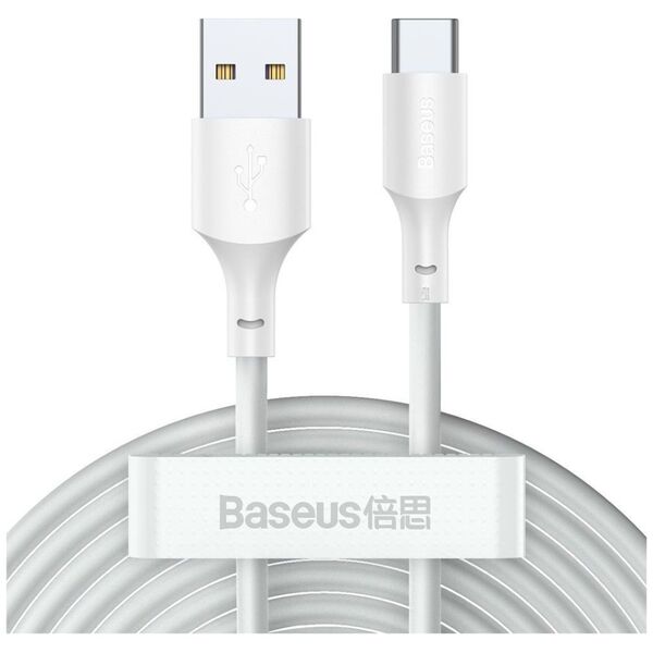 Kabel USB Baseus USB-A - USB-C 1.5 m Biały (TZCATZJ-02)