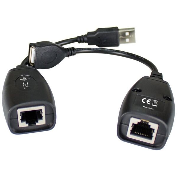 Adapter USB Techly Czarny  (IUSB-EXTENDTY5)