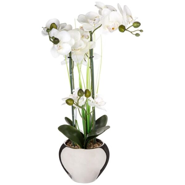 Atmosphera Orchidea w srebrnej doniczce 53 cm