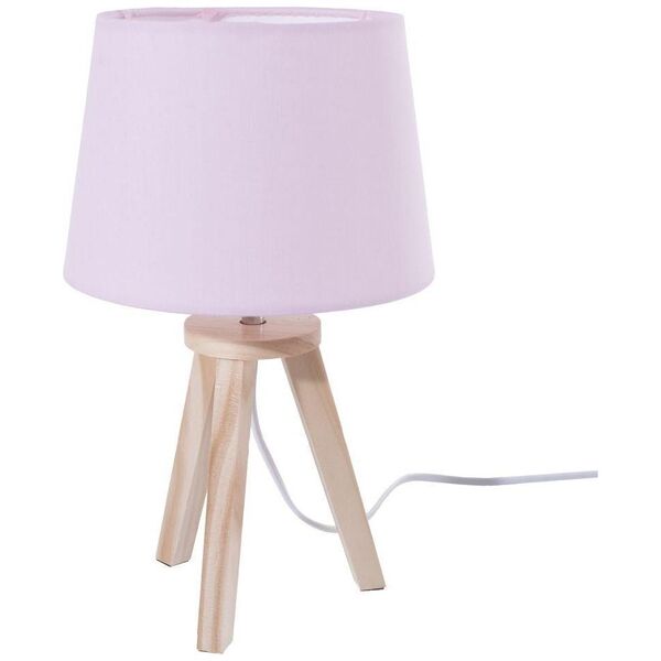 Lampa stołowa Atmosphera Lampka nocna z różowym abażurem 31 cm