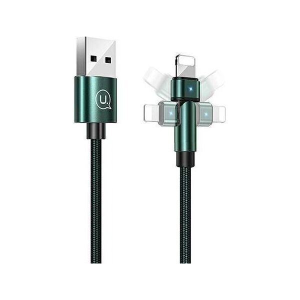 Kabel USB Usams USB-A - Lightning 1 m Zielony (6958444929255)
