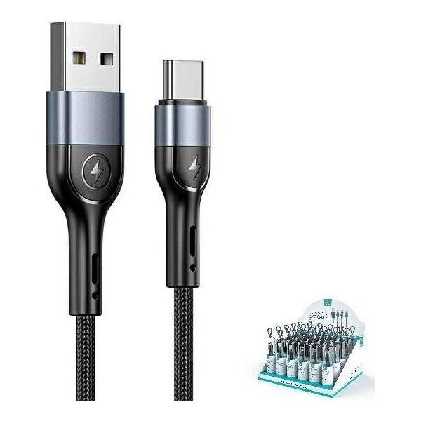 Kabel USB Usams USB-A - USB-C 1 m Czarny (SJ449ZJ01)