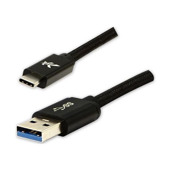Kabel USB Logo USB-A - USB-C 1 m Czarny
