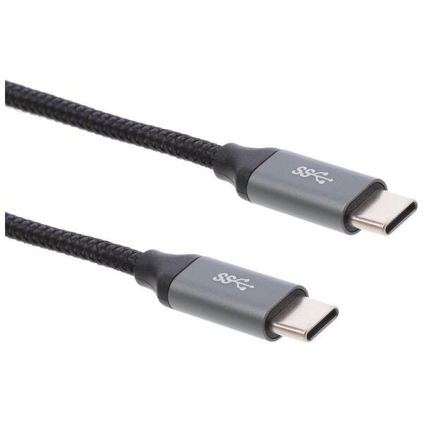 Kabel USB Montis USB-C - USB-C 1 m Czarno-srebrny (MT004)