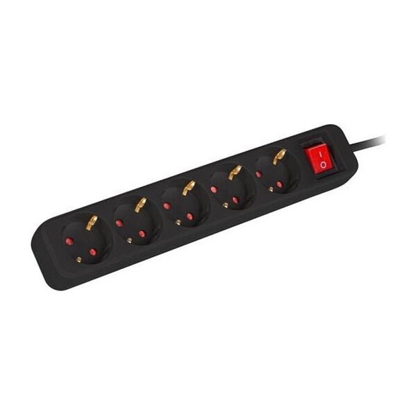 Listwa zasilająca Lanberg PS1-05F 5 gniazd 3 m czarna (PS1-05F-0300-BK)