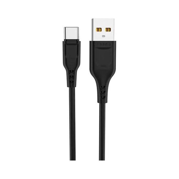 Kabel USB Denmen USB-A - USB-C 1 m Czarny (29349)