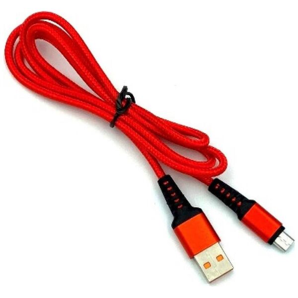 Kabel USB Denmen USB-A - microUSB 1 m Czerwony (29353)