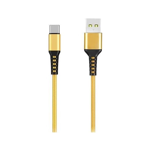 Kabel USB Denmen USB-A - USB-C 1 m Złoty (29358)