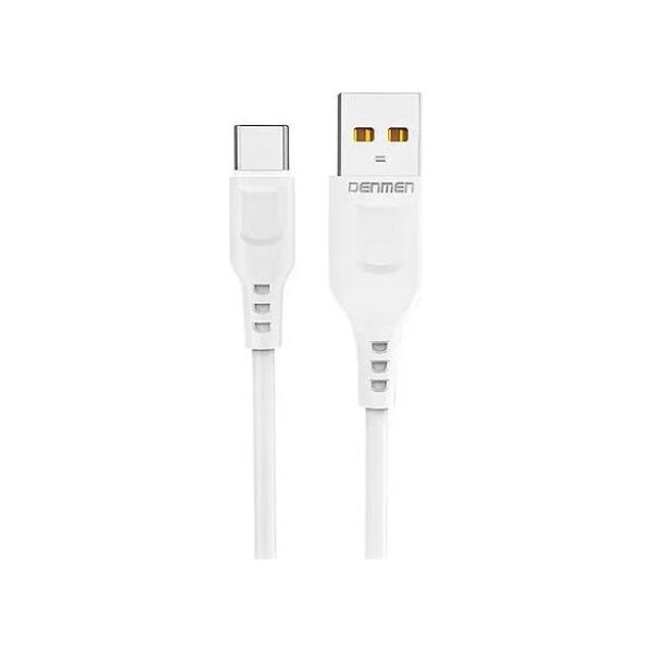 Kabel USB Denmen USB-A - USB-C 1 m Biały (29346)