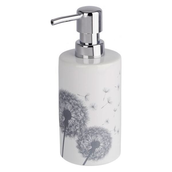 Dozownik do mydła dozownik mydła Astera 360 ml 7 x 18 cm ceramiczny biały/szary
