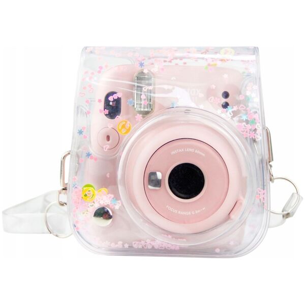 Pokrowiec LoveInstant Do Fujifilm Instax Mini 11 / Przezroczysty Różowe Cekiny