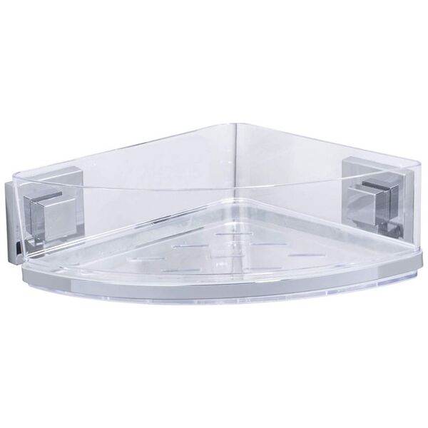 Koszyk prysznicowy Wenko wieszak prysznicowy i wannowy Vacuum-Loc 28 x 19,5 cm stal nierdzewna srebrna
