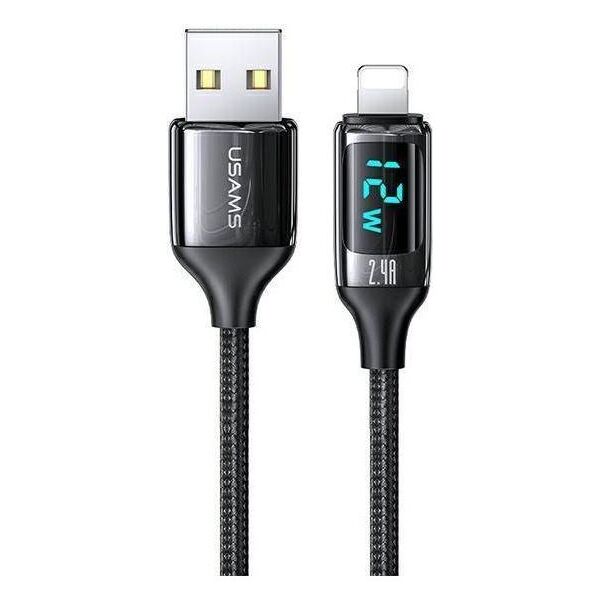 Kabel USB Usams USB-A - Lightning 1.2 m Czarny (6958444975399)
