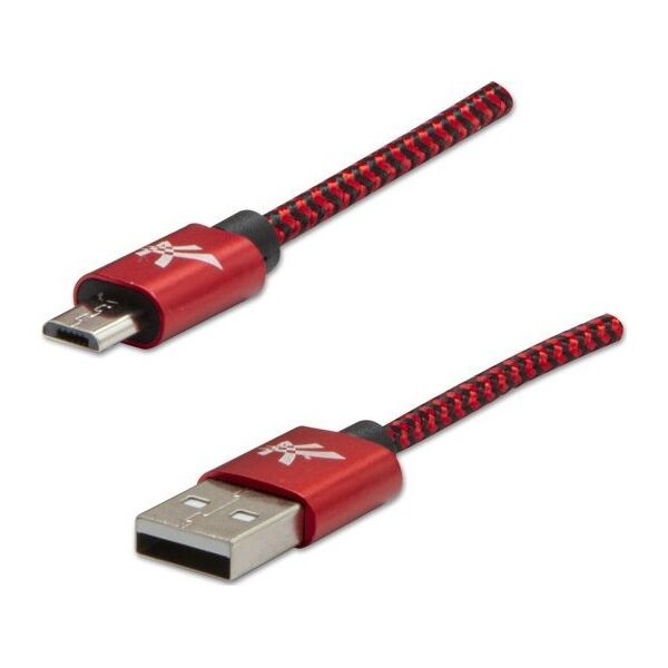 Kabel USB Logo USB-A - microUSB 2 m Czarno-czerwony