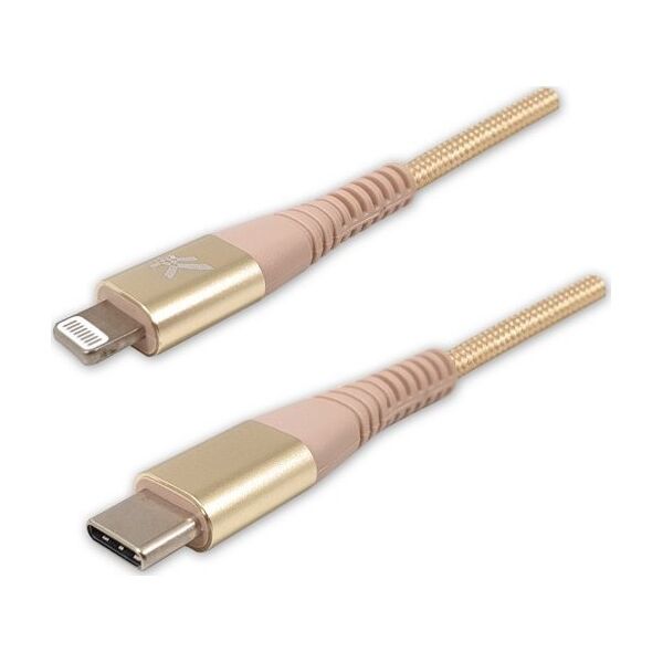 Kabel USB Logo USB-C - Lightning 1 m Złoty