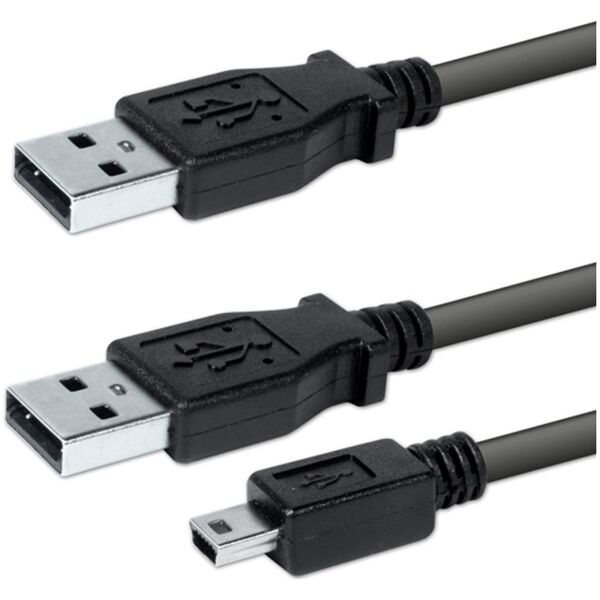 Kabel USB Logo USB-A - microUSB + USB-A 0.6 m Czarny