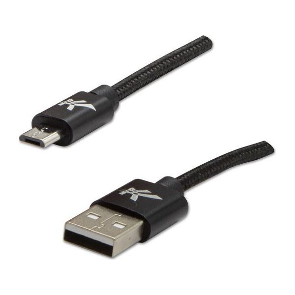Kabel USB Logo USB-A - microUSB 1 m Czarny