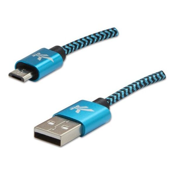 Kabel USB Logo USB-A - microUSB 1 m Niebieski