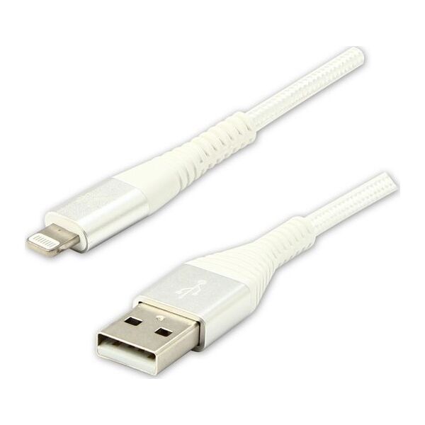 Kabel USB Logo USB-A - Lightning 1 m Biały