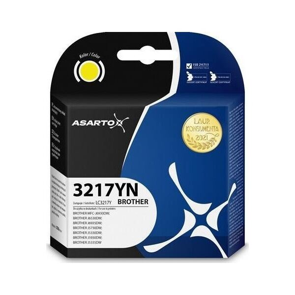 Tusz Asarto Tusz Asarto do Brother 3217YN | LC3217Y | 550 str. | yellow
