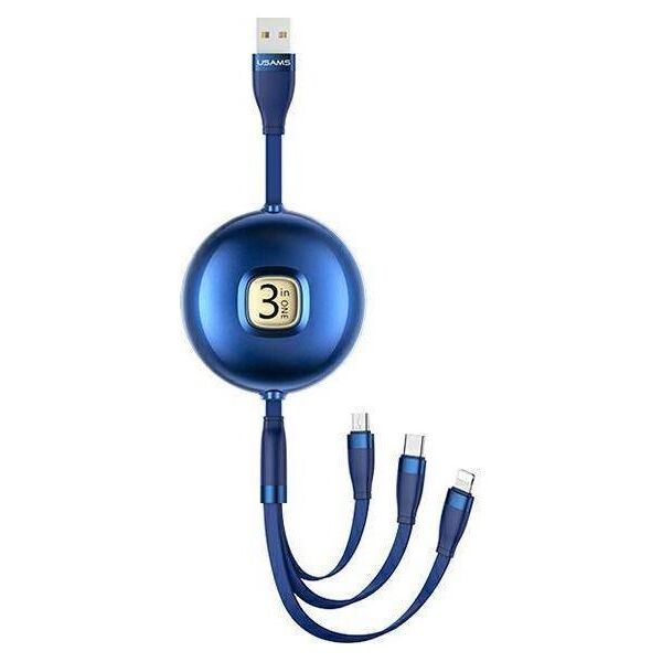 Kabel USB Usams USB-A - Lightning 1 m Niebieski (Usa001134)