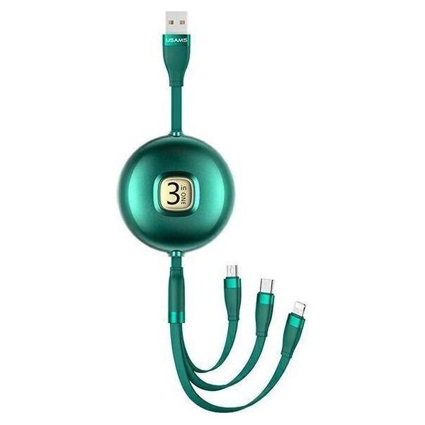 Kabel USB Usams USB-A - Lightning 1 m Zielony (Usa001135)