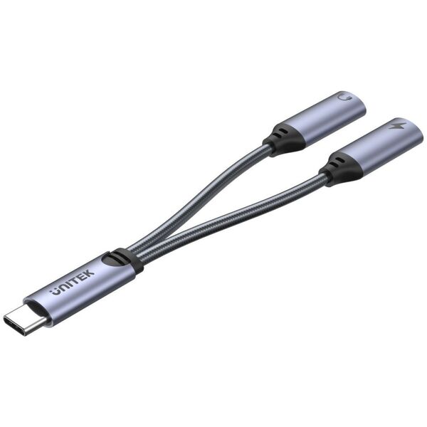 Adapter USB Unitek USB-C - USB-C x2 Srebrny  (M206A)