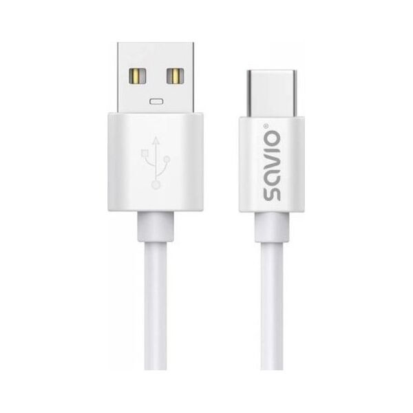 Kabel USB Savio USB-A - USB-C 3 m Biały (SAVKABELCL-168)