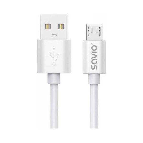 Kabel USB Savio USB-A - microUSB 3 m Biały (SAVKABELCL-167)