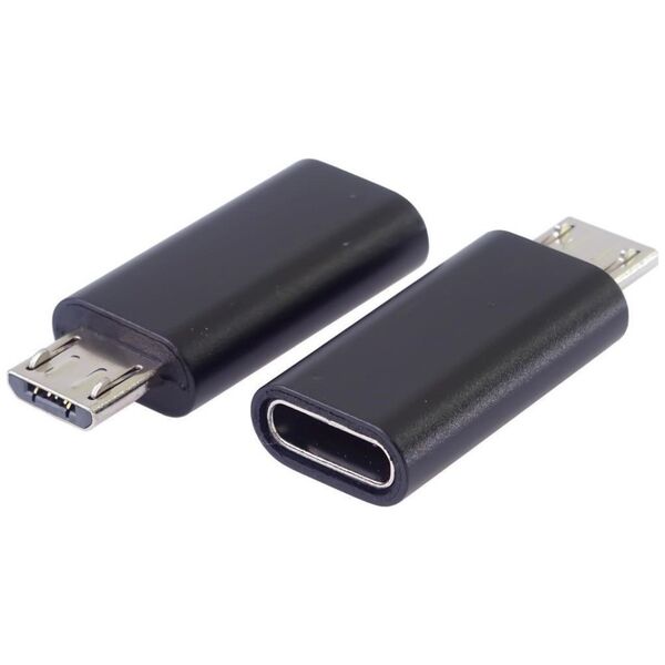 Adapter USB PremiumCord USB-C - microUSB Czarny  (kur31-20)