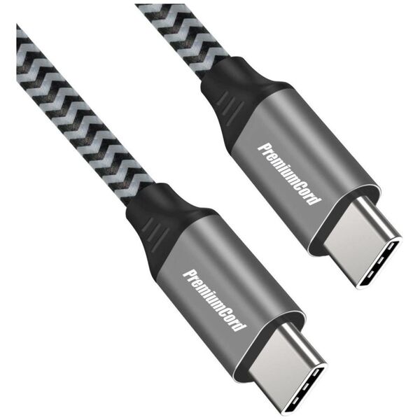 Kabel USB PremiumCord USB-C - USB-C 1.5 m Czarno-szary (ku31cw15)