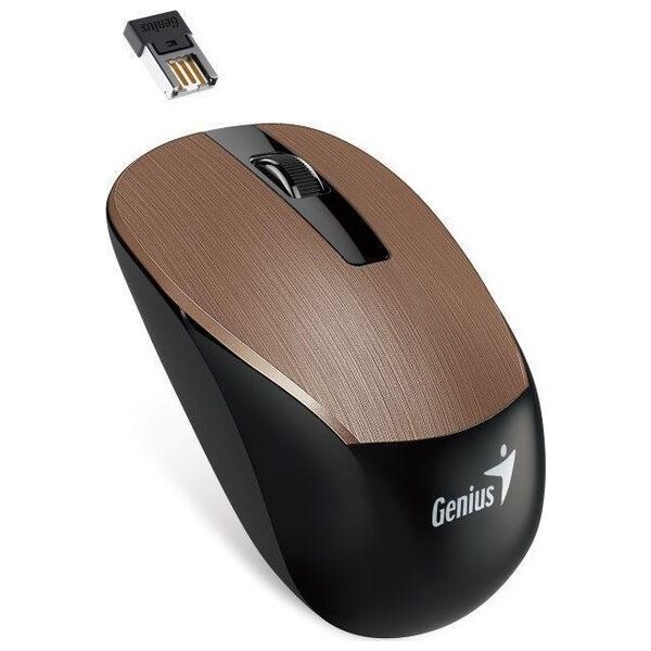 Mysz Genius Genius Mysz NX-7015, 1600DPI, 2.4 [GHz], optyczna, 3kl., bezprzewodowa, miedziana, 1 szt AA, Blue-eye sensor