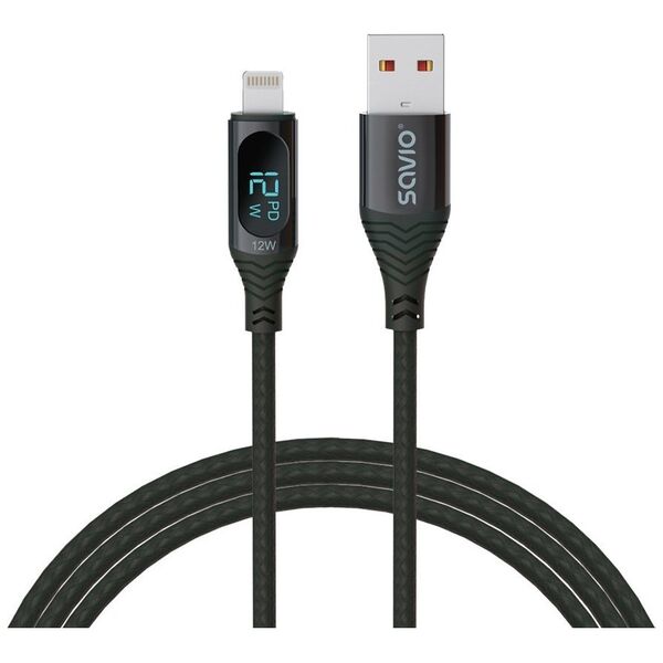 Kabel USB Savio USB-A - Lightning 1 m Czarny (SAVKABELCL-173)
