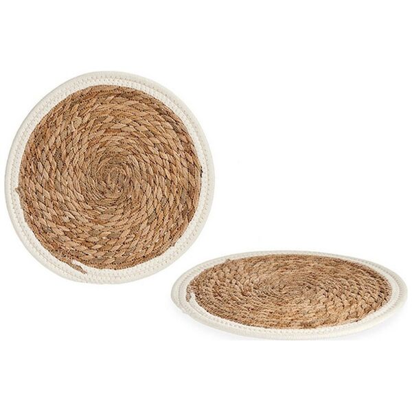 Bigbuy Home Podkładki na stół Brązowy Biały Naturalne Włókno ( 30 cm)