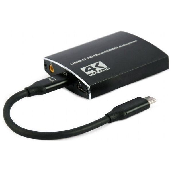 Adapter USB Gembird GEMBIRD Adapter USB-C na 2x HDMI 4K 60Hz czarny