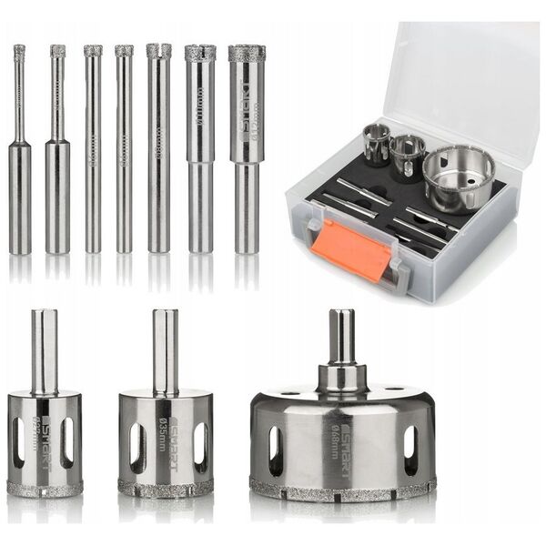 Smart Komplet otwornic diamentowych 4-68mm hex 10szt. (SM-25-SET10G)