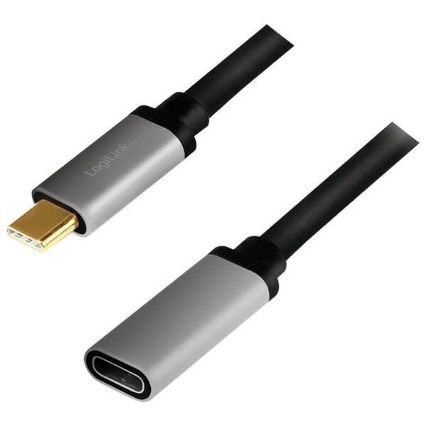 Kabel USB LogiLink USB-C - USB-C 0.5 m Czarno-szary (CUA0105)