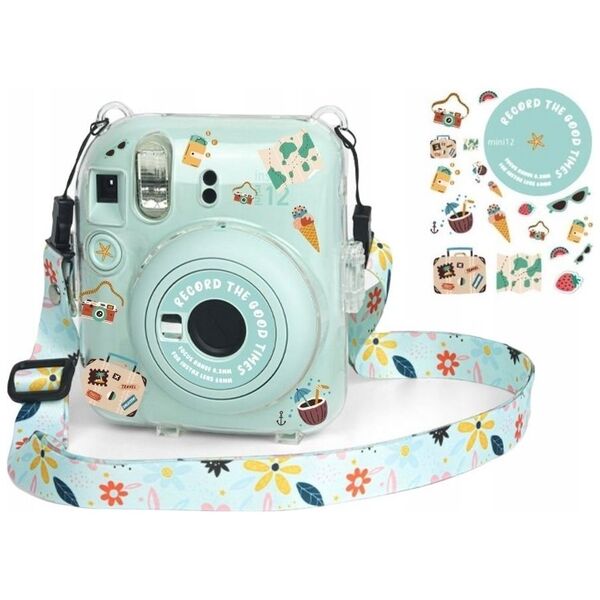 Pokrowiec LoveInstant Futerał Etui Case Pokrowiec Do Fujifilm Instax Mini 12 + Naklejki / Wakacyjny Czas