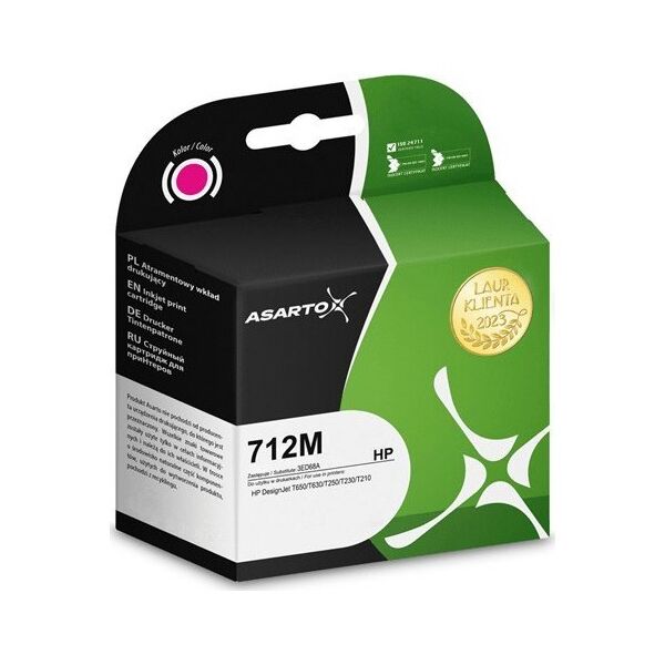 Tusz Asarto Tusz Asarto do HP 712C | 3ED68A  | 29 ml | magenta