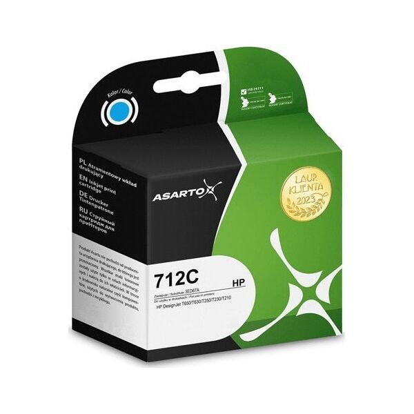 Tusz Asarto Tusz Asarto do HP 712C | 3ED67A  | 29 ml | cyan