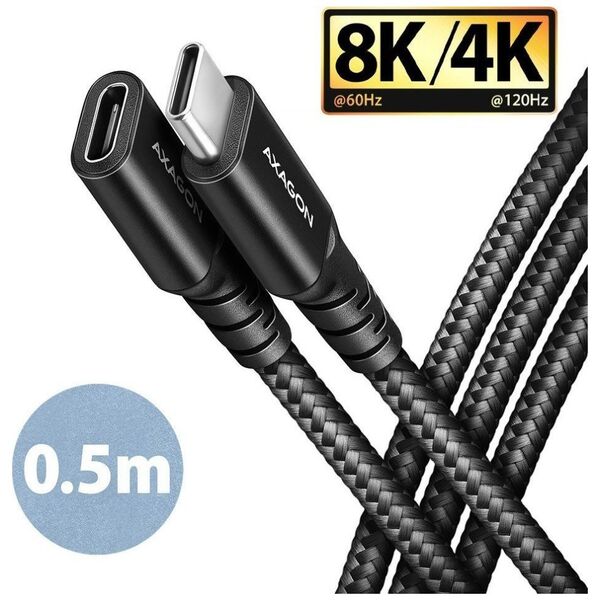 Kabel USB Axagon USB-C - USB-C 0.5 m Czarny (BUCM32-CF05AB)
