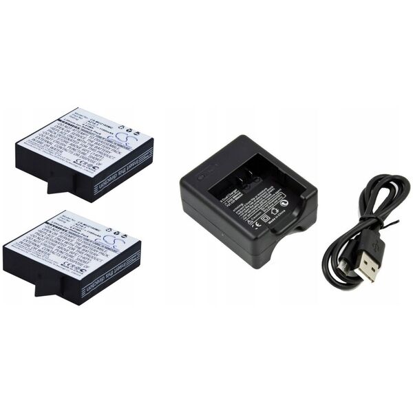 Cameron Sino Zestaw 2x Bateria + Ładowarka Do Xiaomi Yi 2 4k