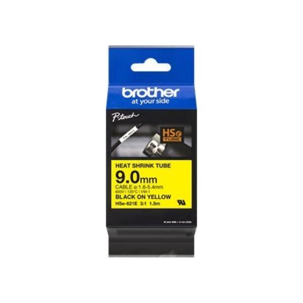 Brother Brother Etykieta 9.0MM BLACK ON YELLOW HEAT SHRINK TAPE