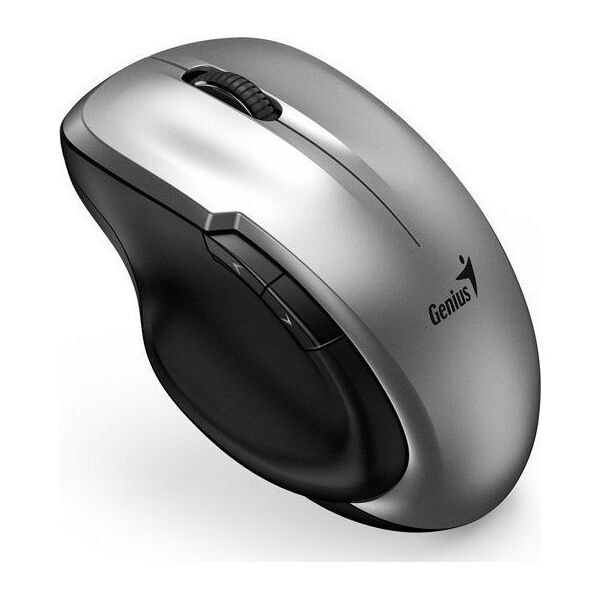 Mysz Genius Genius Mysz Ergo 8200S, 1200DPI, 2.4 [GHz], optyczna, 5kl., bezprzewodowa, srebrna, 1 szt AA, Blue-Eye sensor, Adapter USB-C