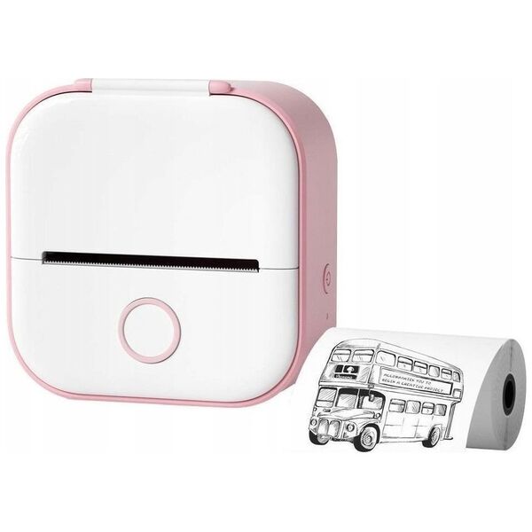 Drukarka etykiet Phomemo T02 Drukarka Termiczna Bluetooth Do Zdjęć Naklejek Notatek Etykiet / Biało - Różowa