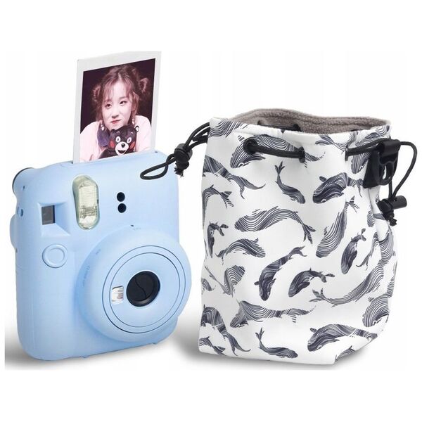 Pokrowiec LoveInstant Futerał Etui Pokrowiec Torba do FujiFilm INSTAX Mini 12 11 40 9 LiPlay EVO Link 2SE / SQUARE SQ40 SQ6 SQ1 SQ20 SQ10 / Wieloryb