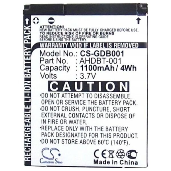 Cameron Sino Akumulator Bateria typu AHDBT-001 / ABPAK-001 / AHDBT-002 do GoPro Hero 2 / Hero / HD Hero / CS-GDB001