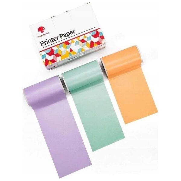 Phomemo Papier Przylepny Naklejki Wkłady Kolor 3x Rolka 50mm do Phomemo T02 / M02 PRO / M02X / Q12-RMSMLL