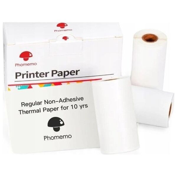 Phomemo Papier Biały Wkład Wkłady 3x Rolka 53mm Phomemo T02 M02 PRO M02S M03 M04S / Q22-RM10