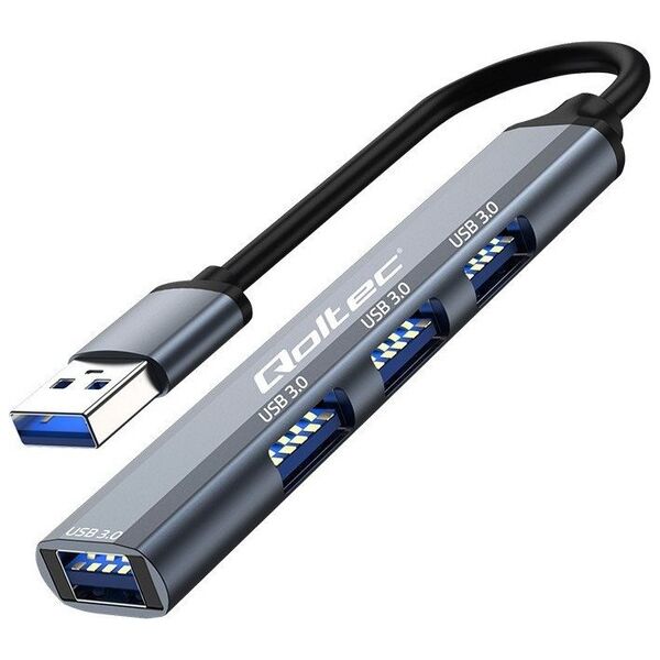 Adapter USB Qoltec HUB adapter USB 3.0 4w1 | 4x USB 3.0